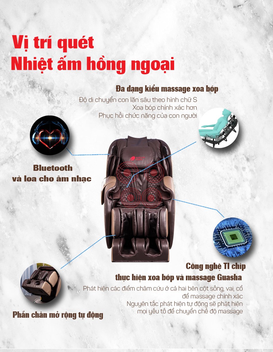 GHẾ MASSAGE NHIỆT HỒNG NGOẠI