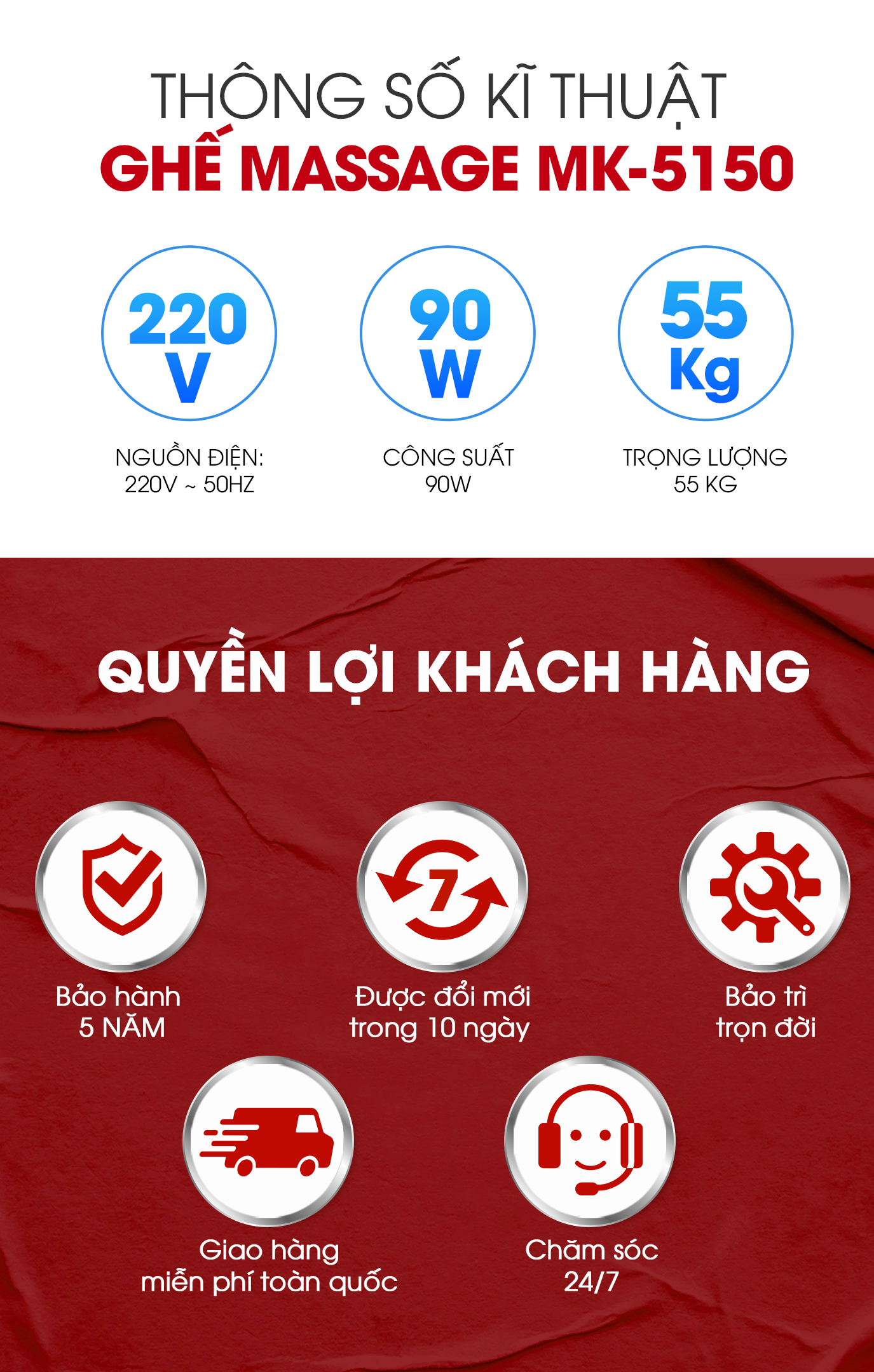 Ghế Massage Buheung MK-5150 26