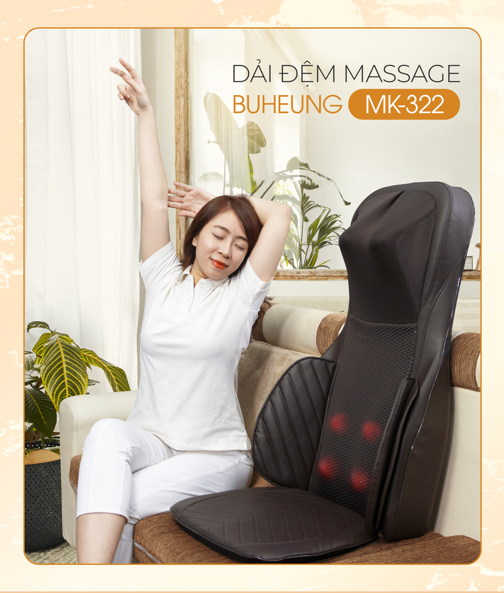 TOP 9 Ghế Massage Hồng Ngoại Trị Liệu Tốt Nhất 10 Minh họa dải đệm massage Buheung MK-322
