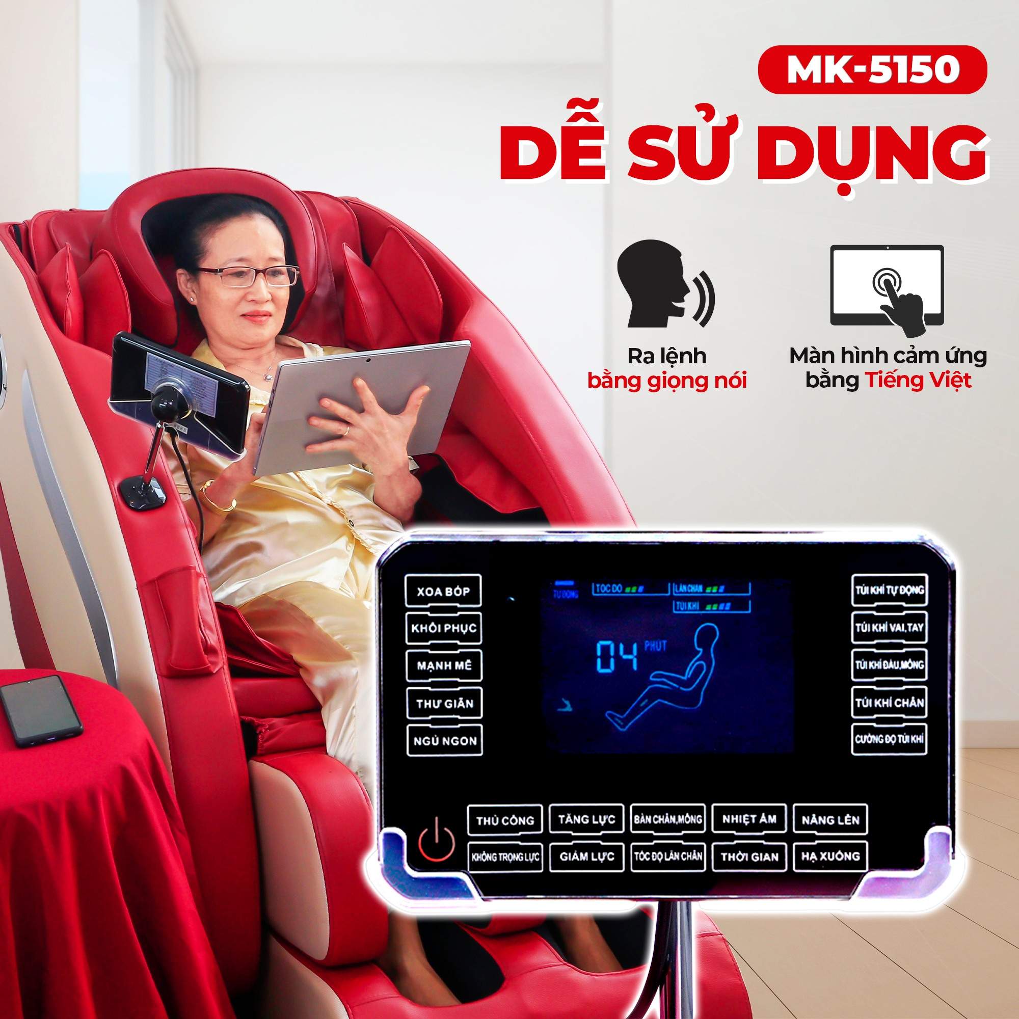 TOP 9 Ghế Massage Hồng Ngoại Trị Liệu Tốt Nhất 8 Minh họa ghế massage Buheung MK-5150