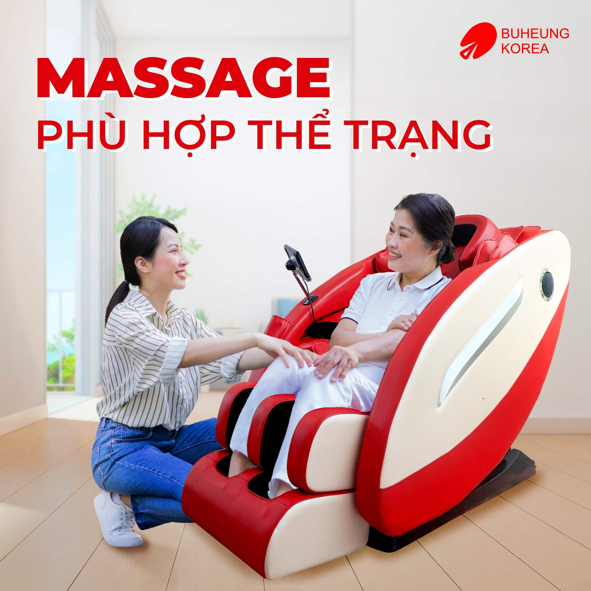 Minh họa chế độ massage phù hợp cho người cao tuổi