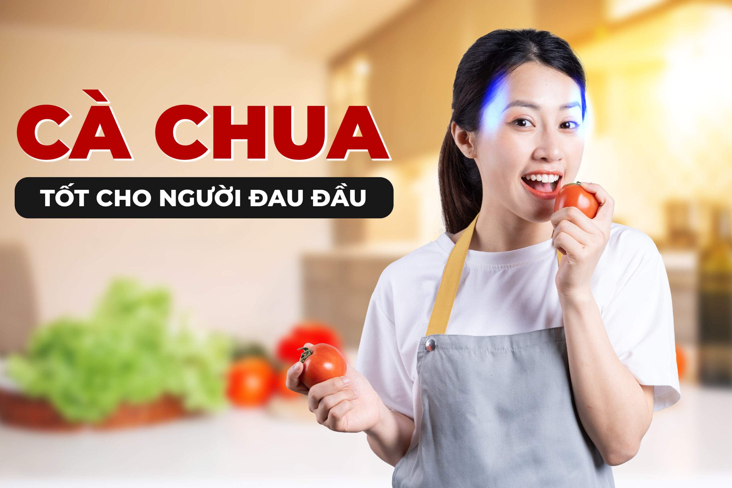 Minh họa người thường xuyên bị đau đầu nên ăn cà chua