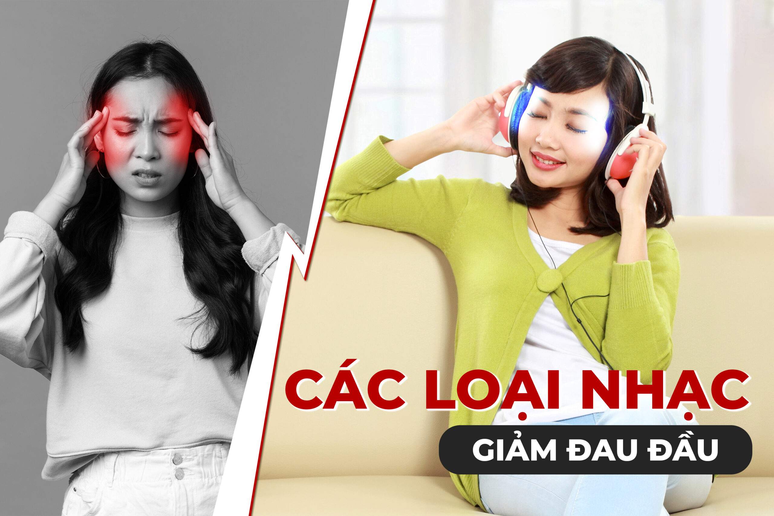 Minh họa các loại nhạc giảm đau đầu