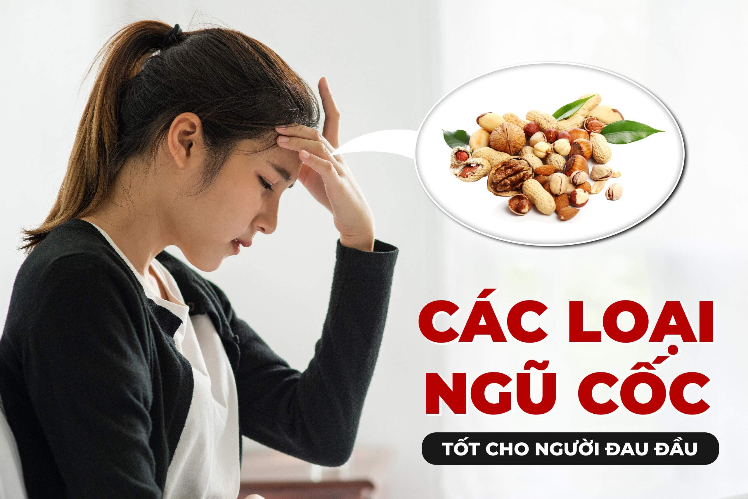Minh họa người thường xuyên bị đau đầu nên bổ sung các loại ngũ cốc