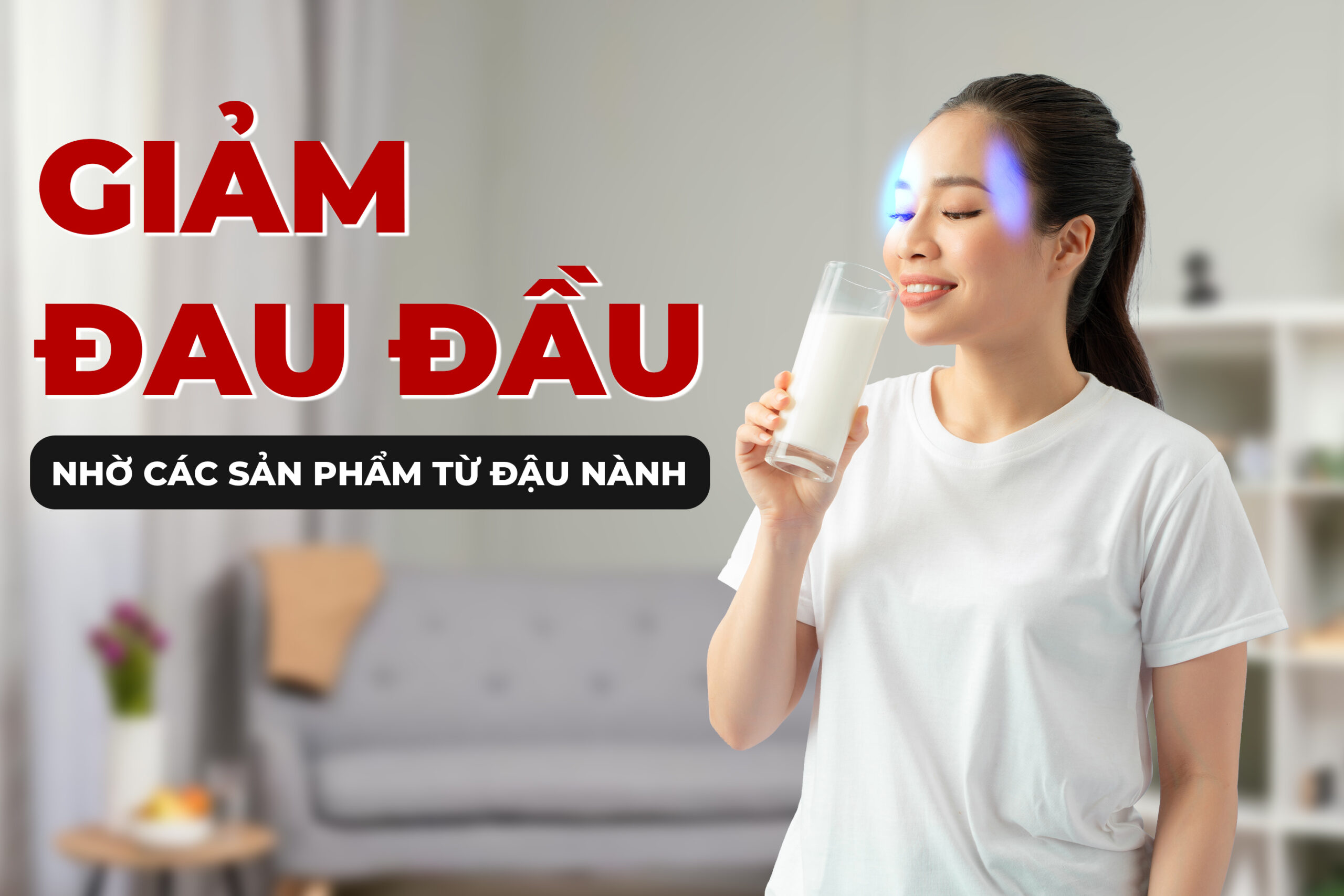 Minh họa người thường xuyên bị đau đầu nên dùng các sản phẩm từ đậu nành