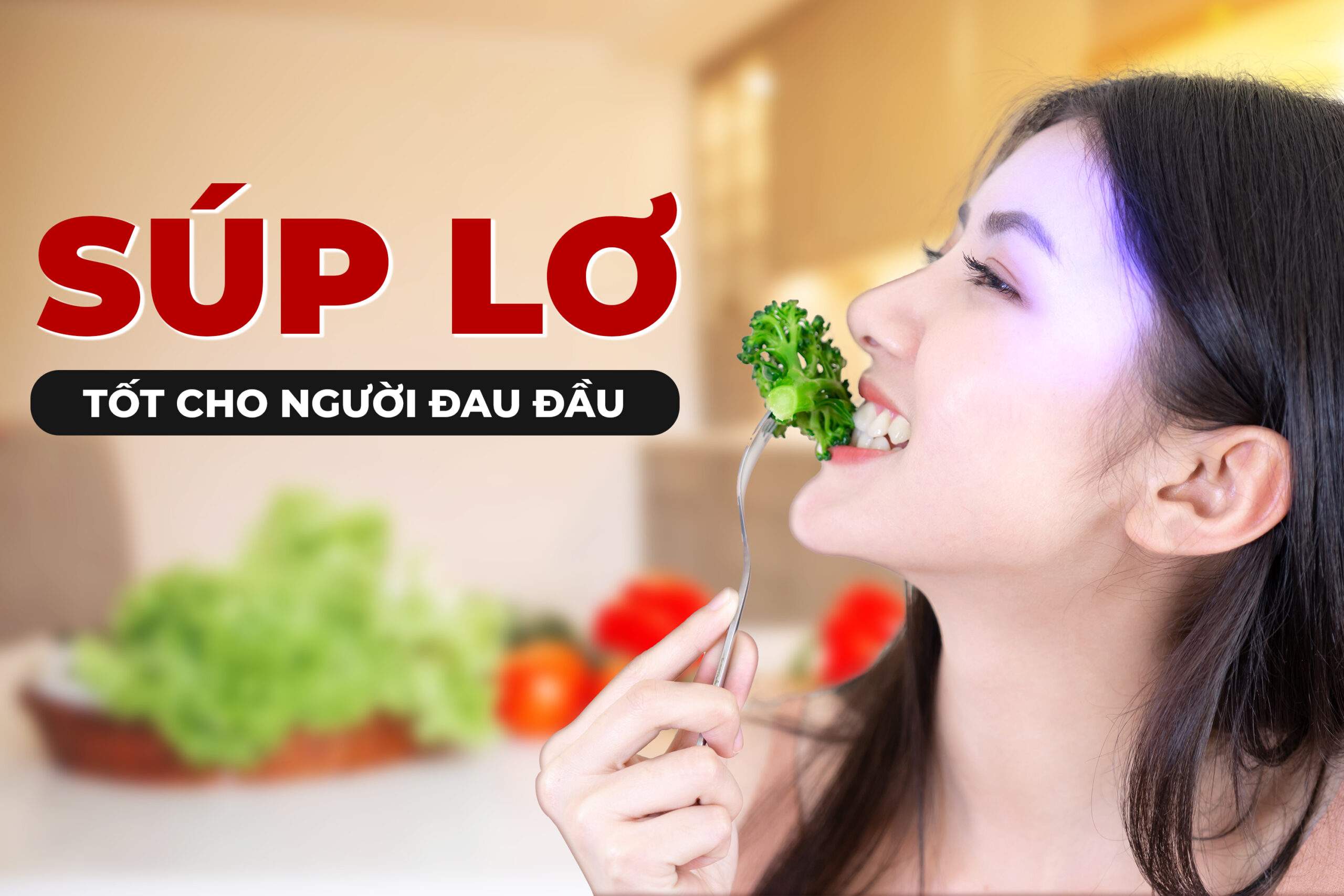 Minh họa người thường xuyên bị đau đầu nên ăn súp lơ