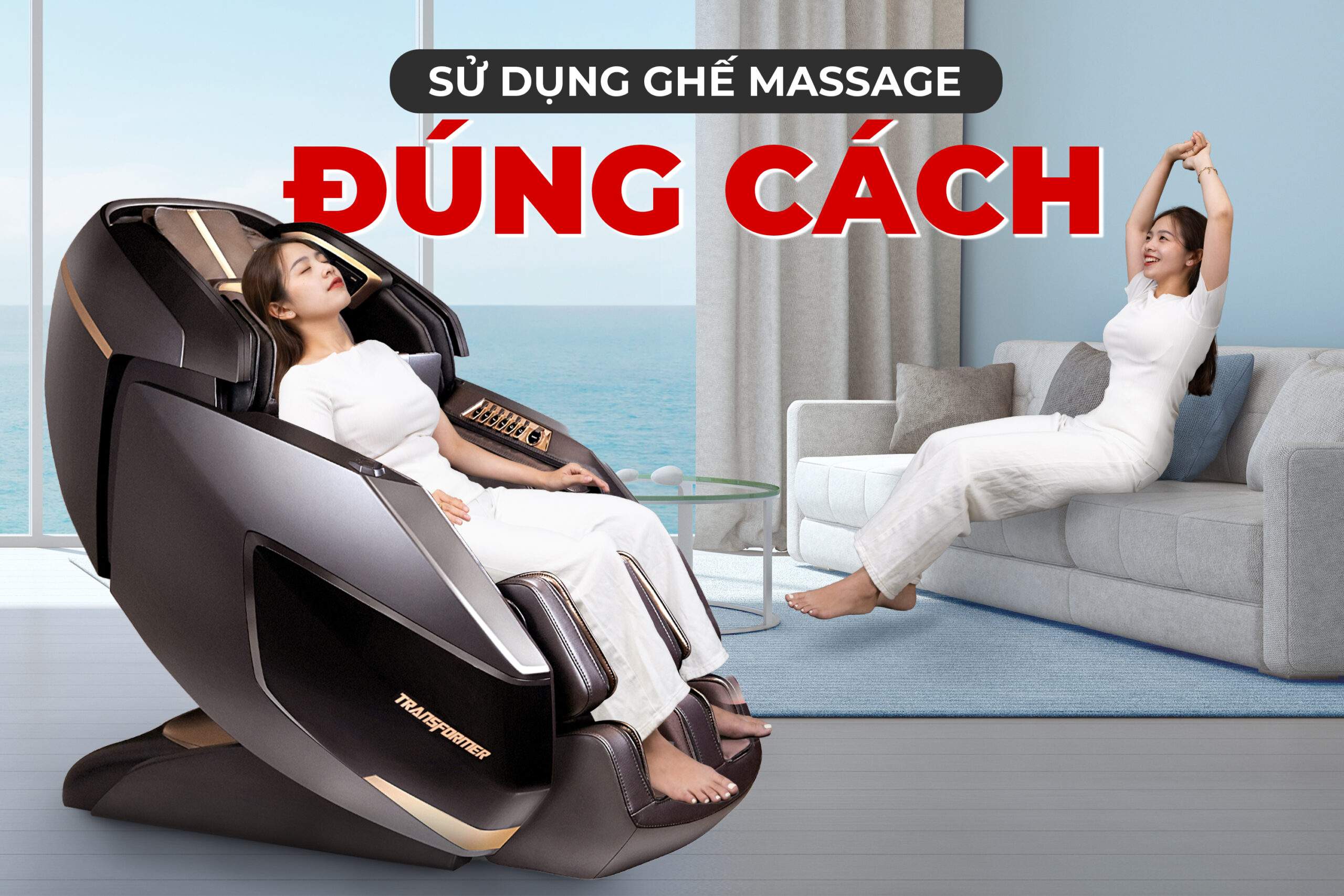 Minh họa sử dụng ghế massage đúng cách