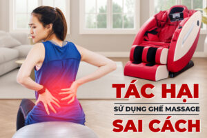 Minh họa tác hại khi sử dụng ghế massage sai cách