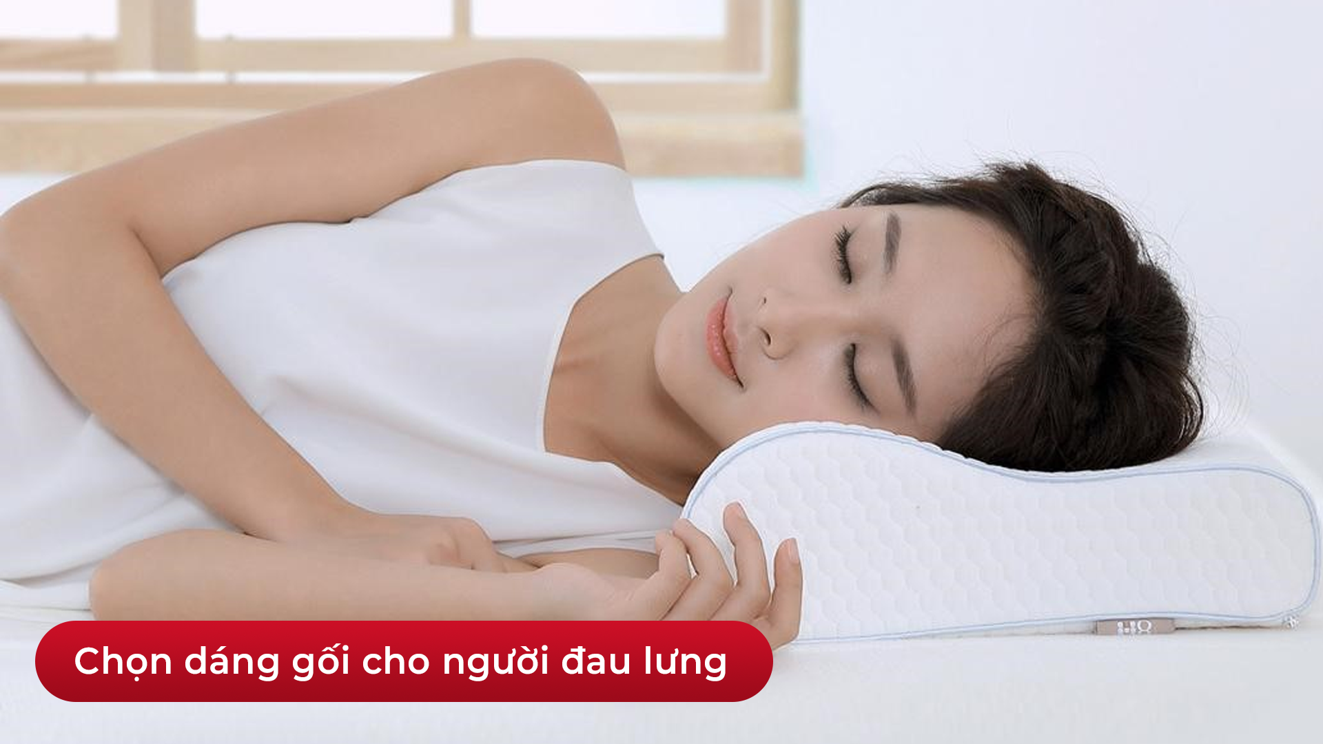 Minh họa chọn gối nằm cho người đau lưng