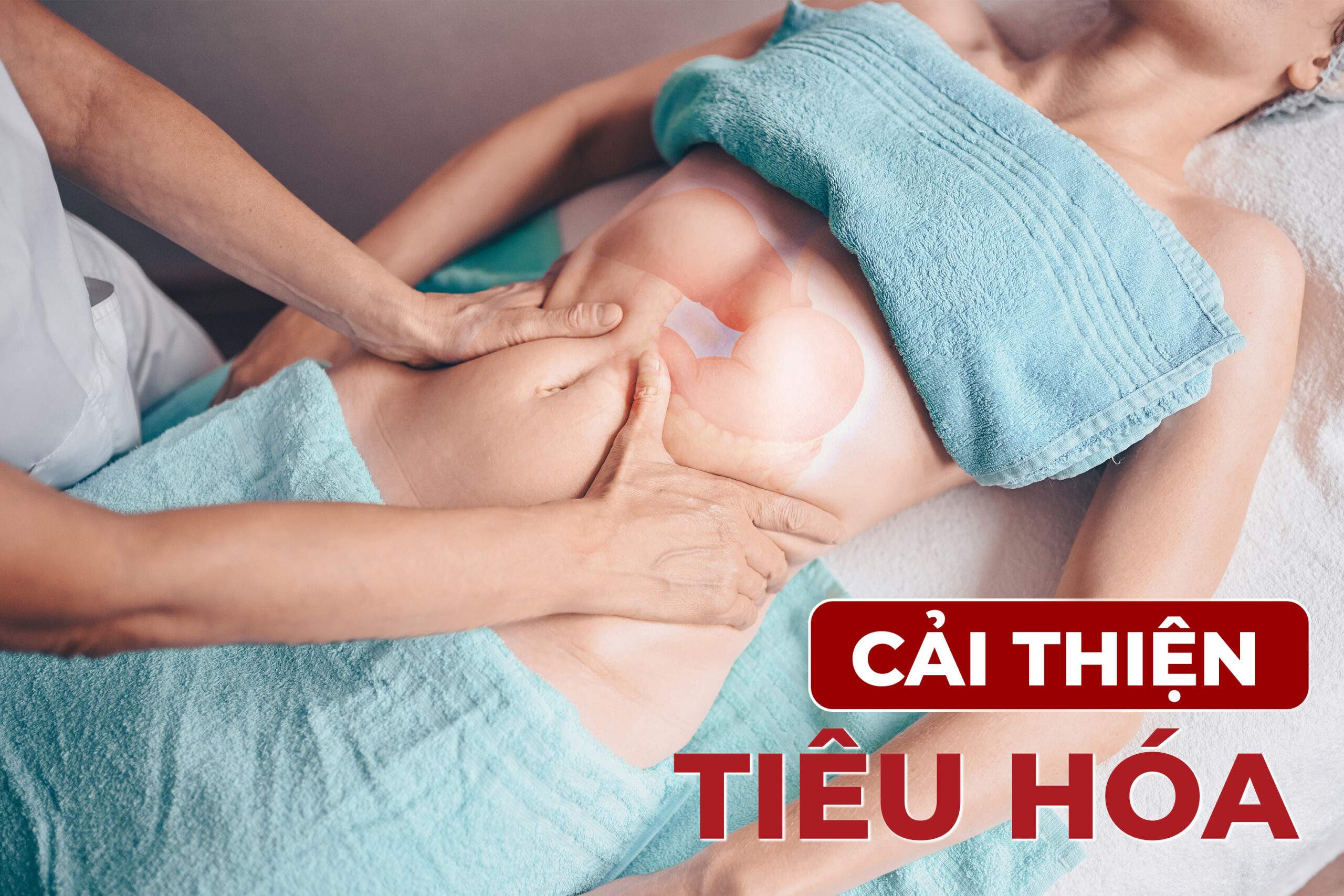 Minh họa massage bụng giúp cải thiện tiêu hóa