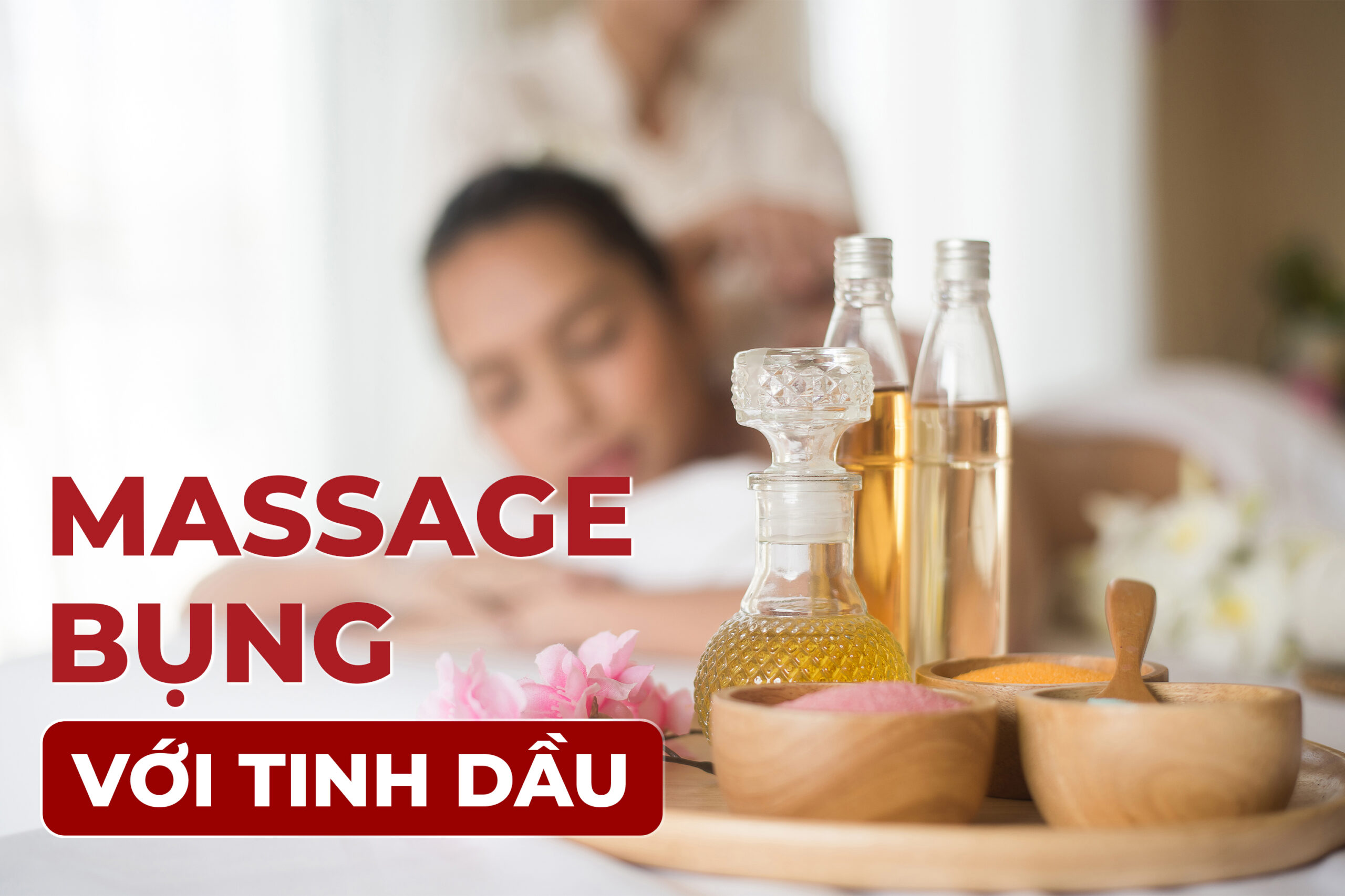 Minh họa massage bụng bằng tinh dầu