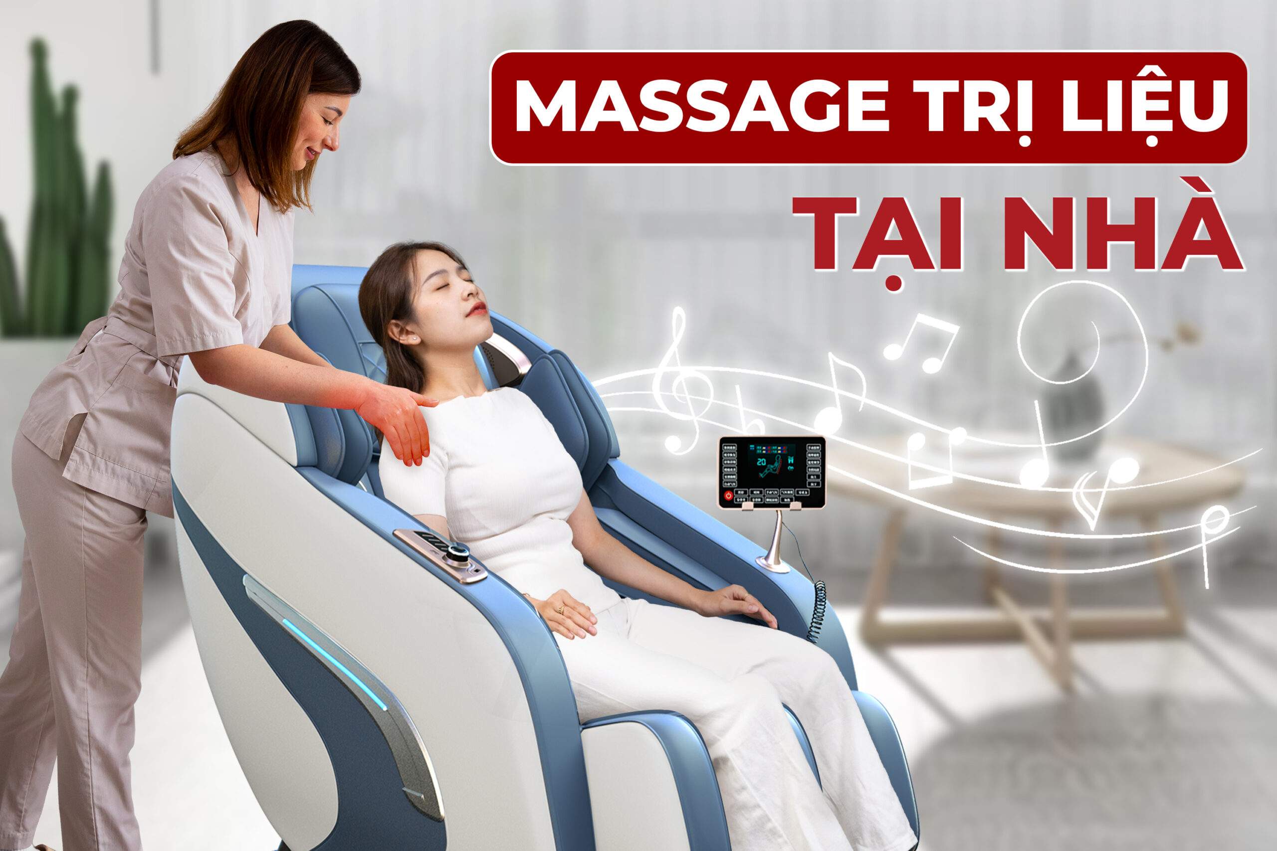 Massage Trị Liệu Có Thật Sự Cải Thiện Sức Khỏe 5 Minh họa massage trị liệu với ghế massage tại nhà