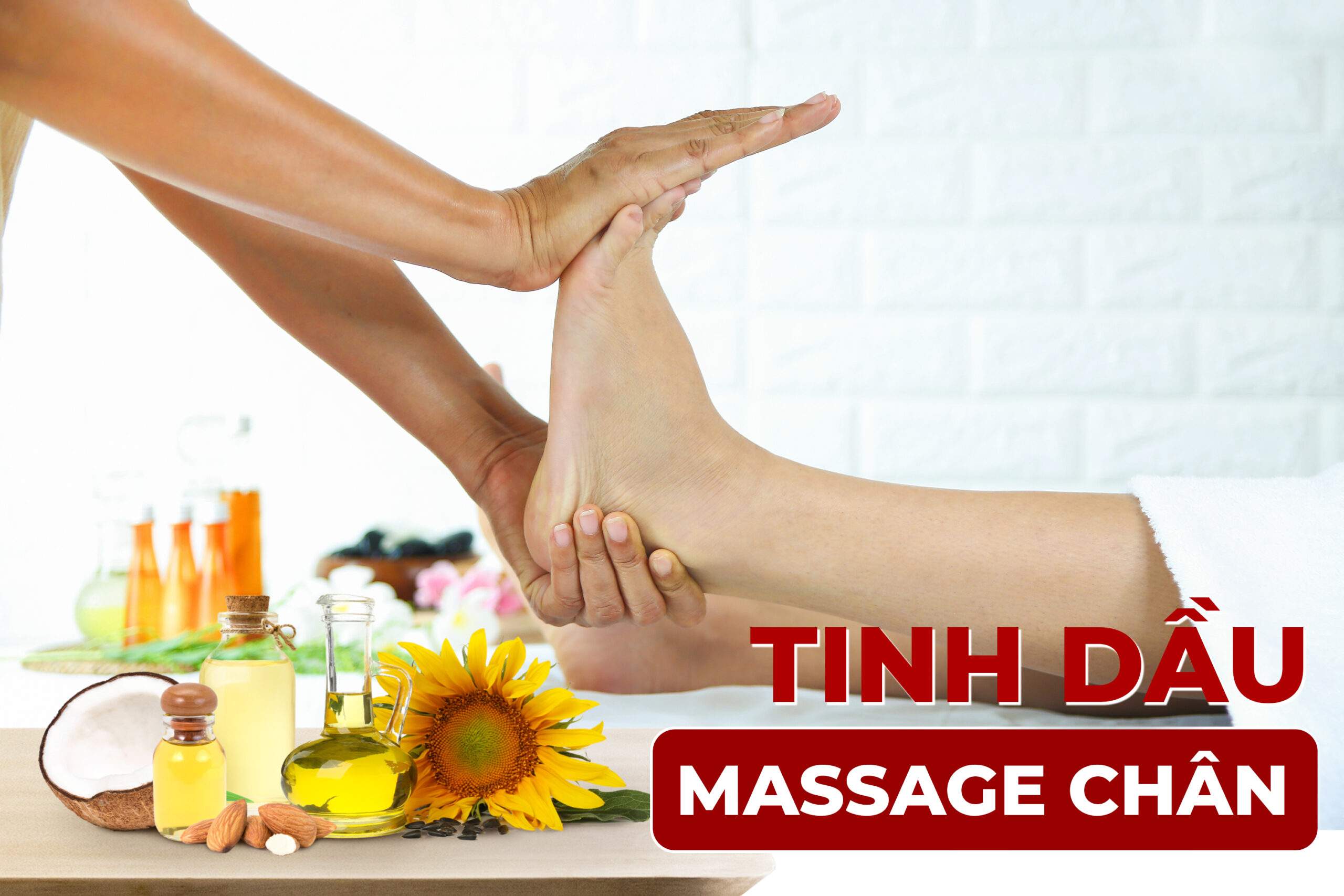 Minh họa tinh dầu massage chân
