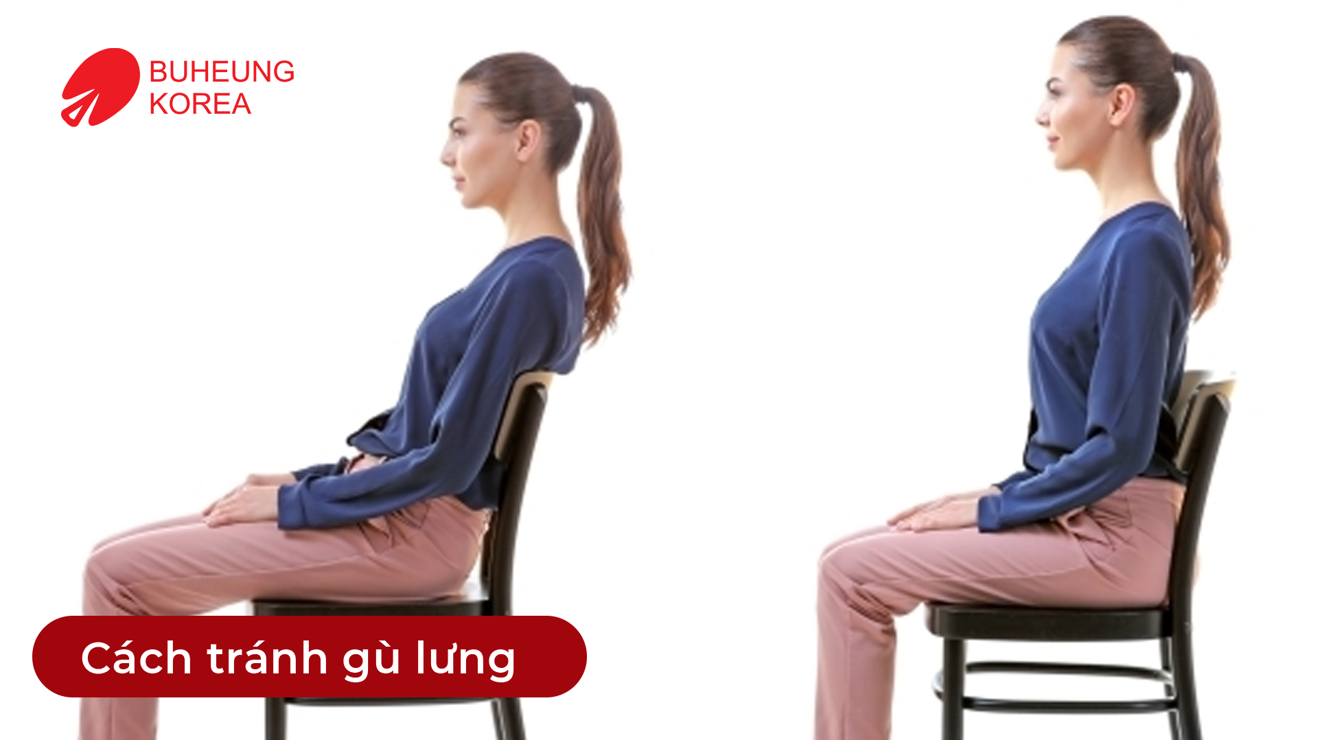 Minh họa cách tránh gù lưng