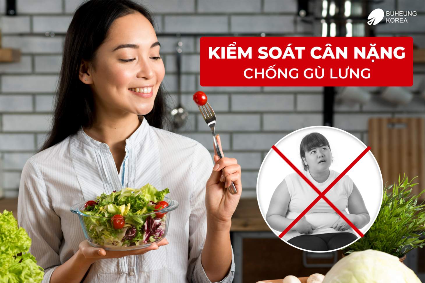 Minh họa kiểm soát cân nặng chống gù lưng