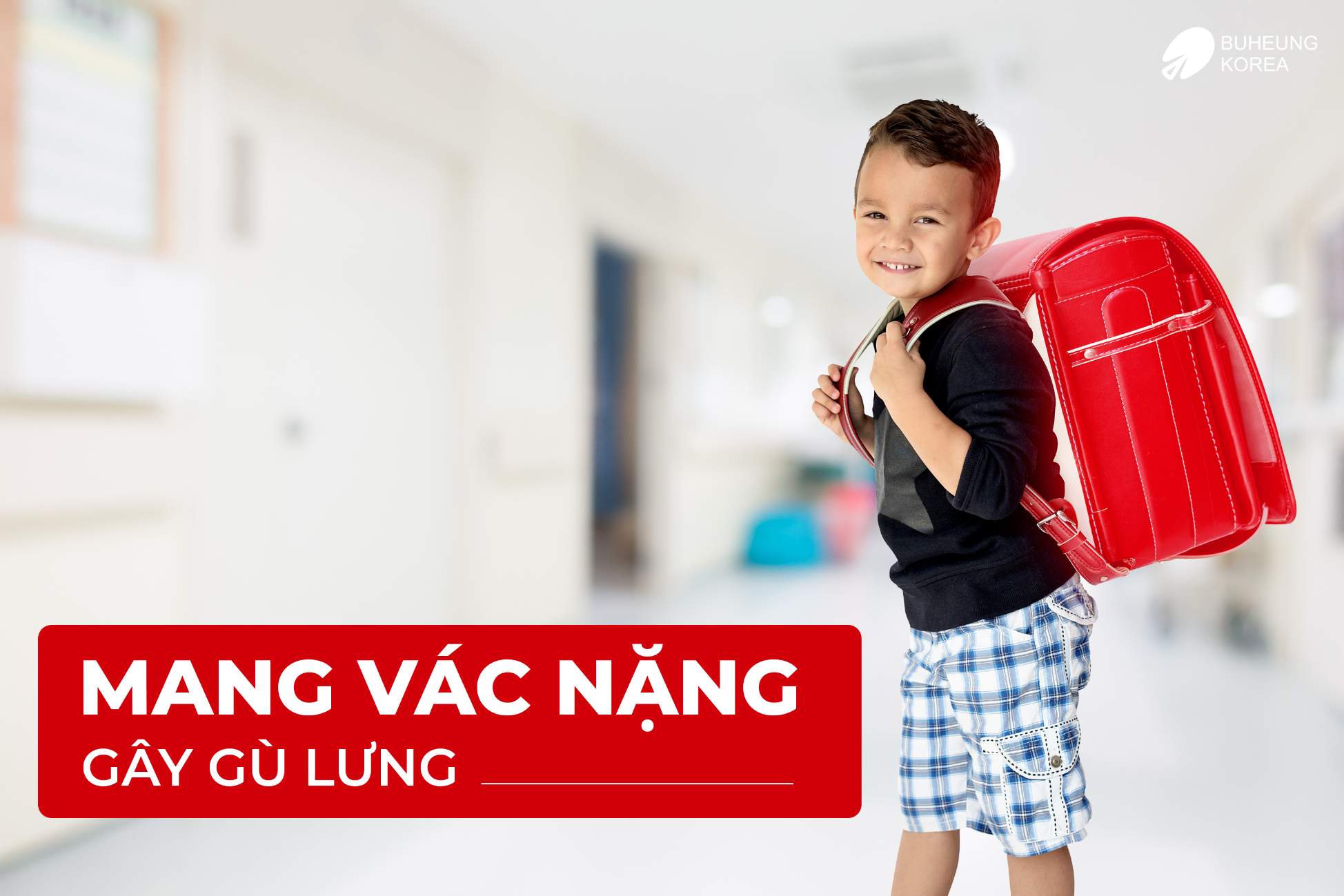 Minh họa mang vác nặng gây gù lưng