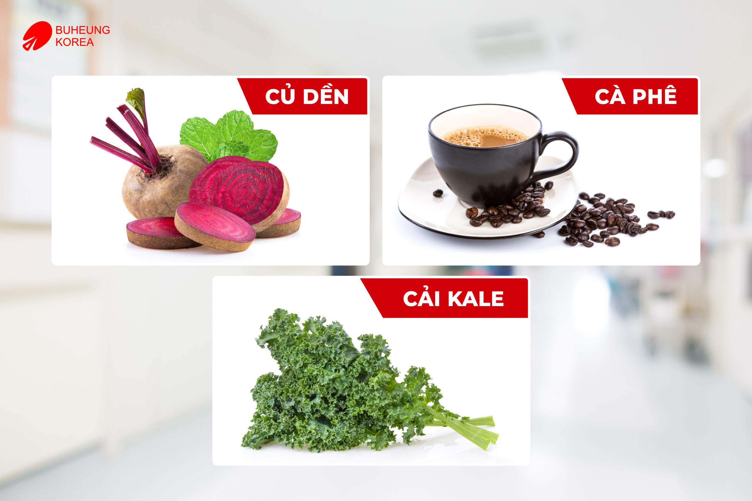 Củ dền, cà phê, cải kale tăng lưu thông máu