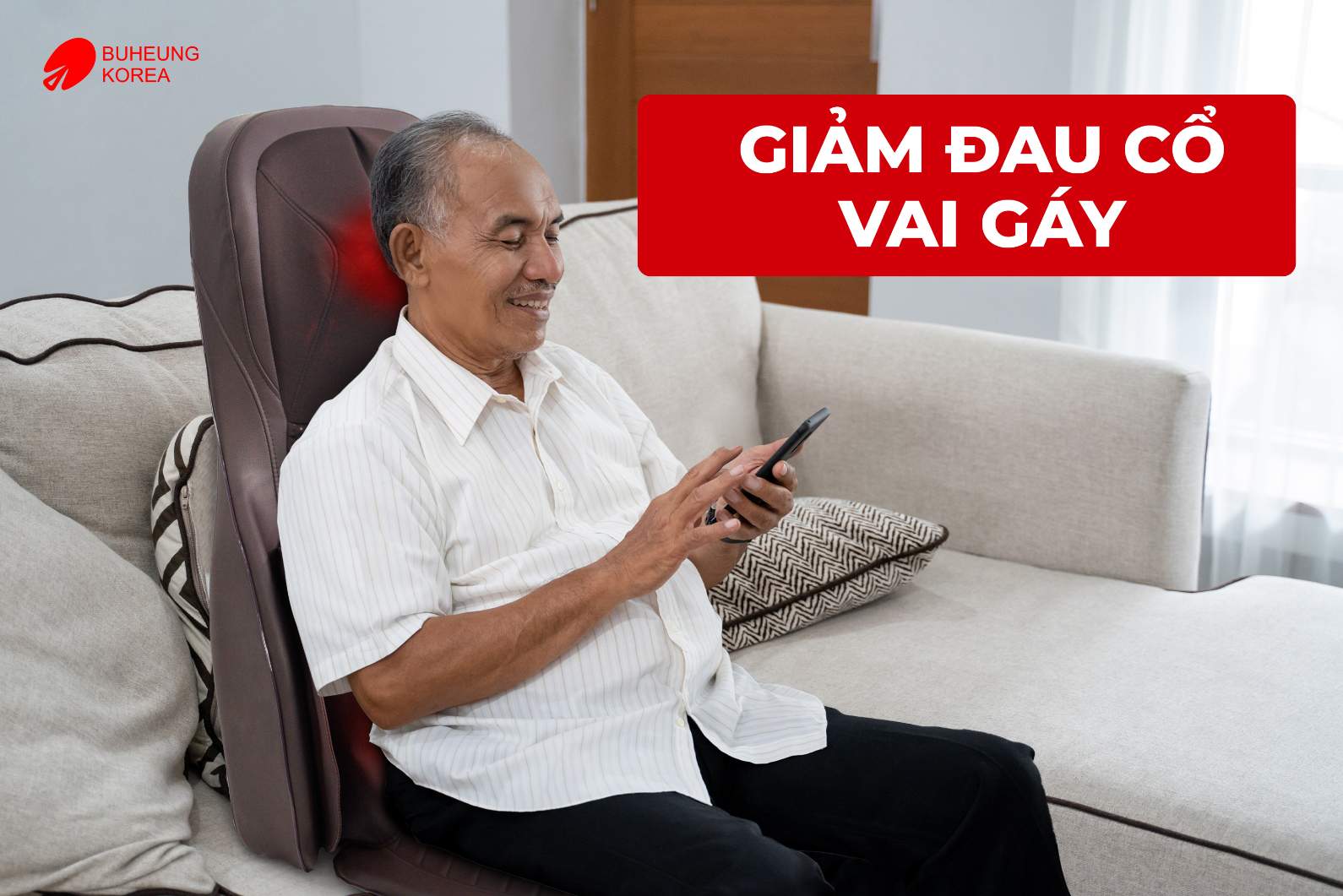 Minh họa ghế massage lưng giúp giảm đau cổ vai gáy