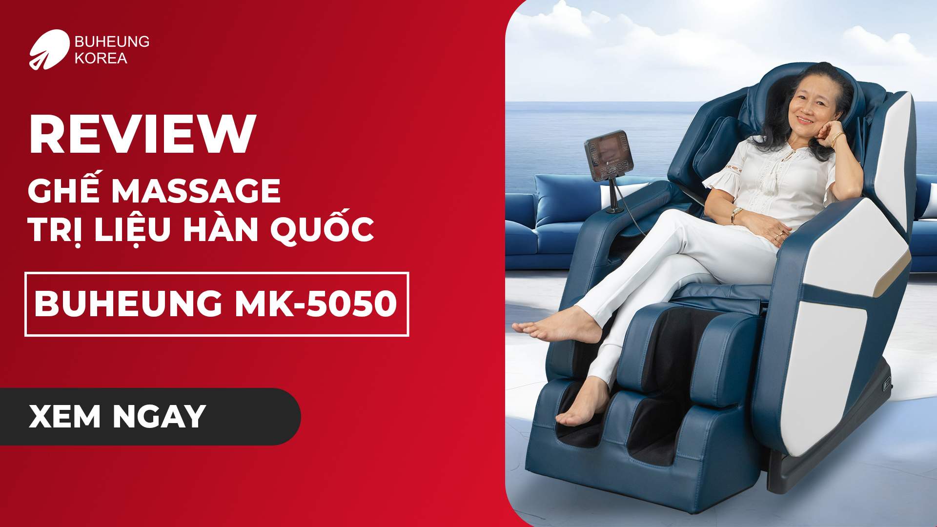 Minh họa review ghế massage trị liệu MK-5050 của BUHEUNG Korea