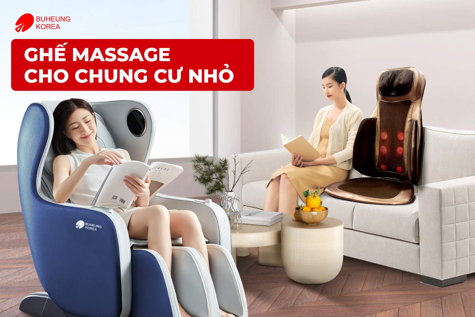 Minh họa ghế massage dùng cho chung cư nhỏ