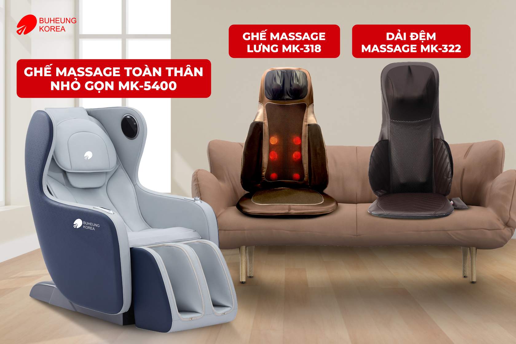 Minh họa các sản phẩm phù hợp cho chung cư nhỏ từ BUHEUNG Korea