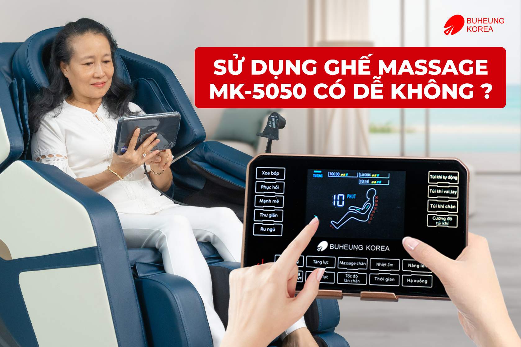 Minh họa cách sử dụng ghế massage MK-5050