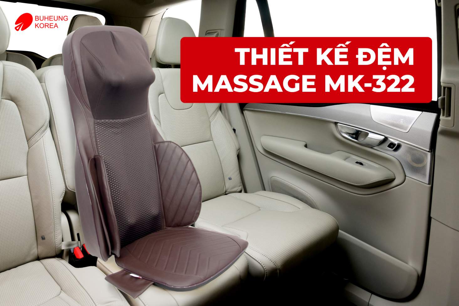 Review Đệm Massage Lưng Cổ Trị Liệu Hàn Quốc Buheung MK-322 2 Minh họa thiết kế nhỏ gọn của đệm massage BUHEUNG MK-322