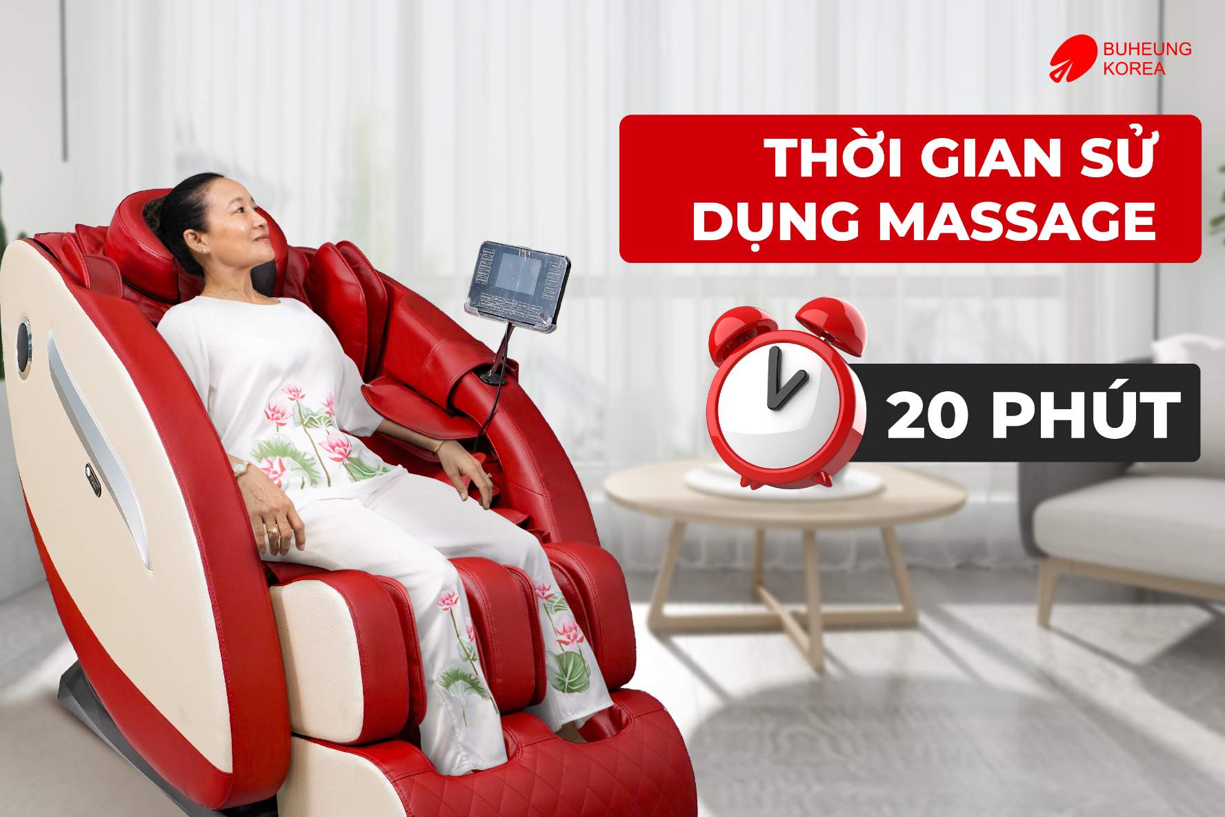 Ghế Massage Giúp Lưu Thông Khí Huyết Không 3 Minh họa thời gian sử dụng ghế massage
