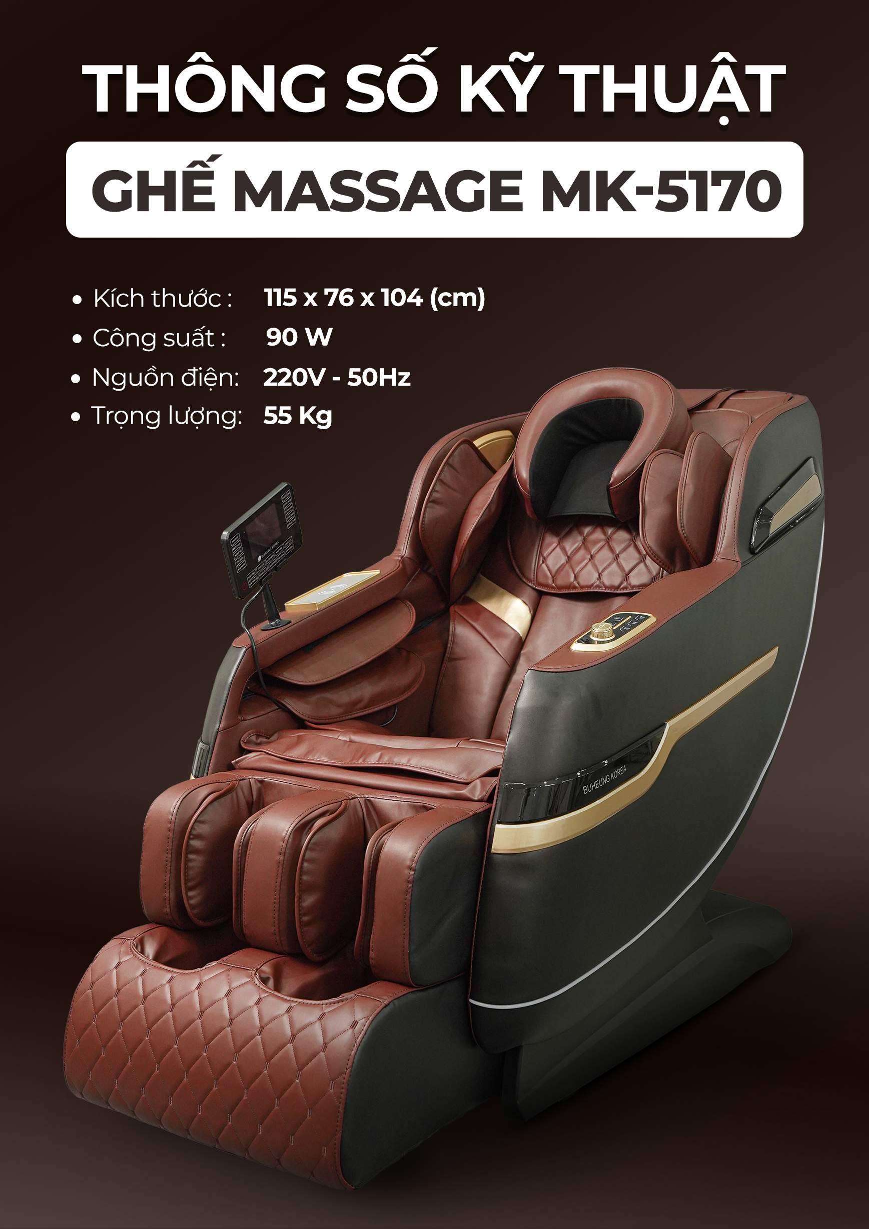 Ghế Massage BUHEUNG Black Forest MK-5170 25