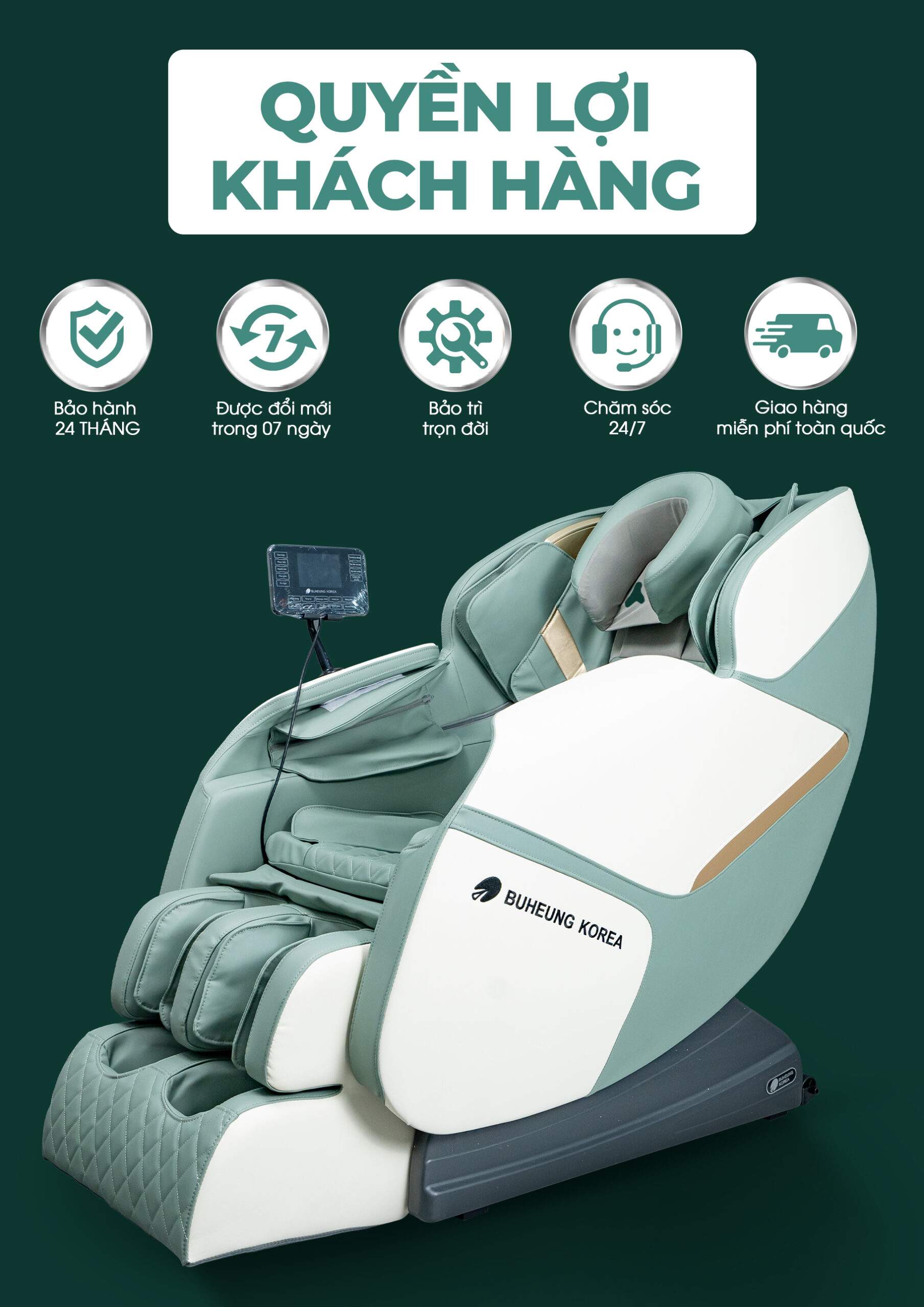 Ghế Massage Buheung Meadow Green MK-5080 26