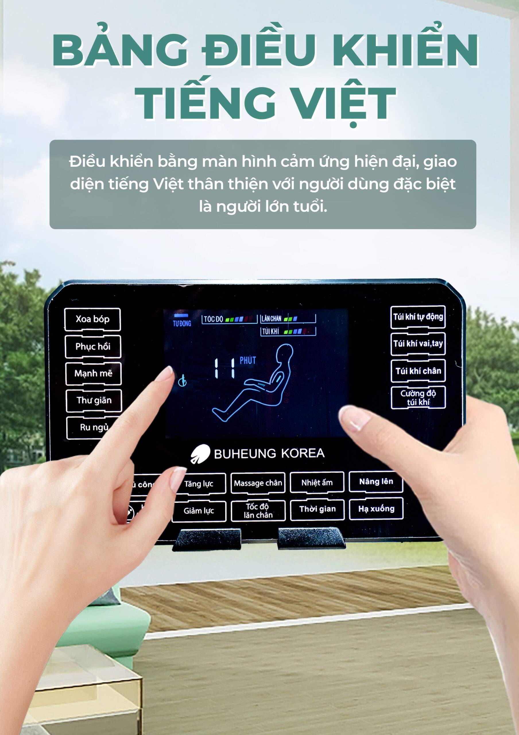 Ghế Massage Buheung Meadow Green MK-5080 19