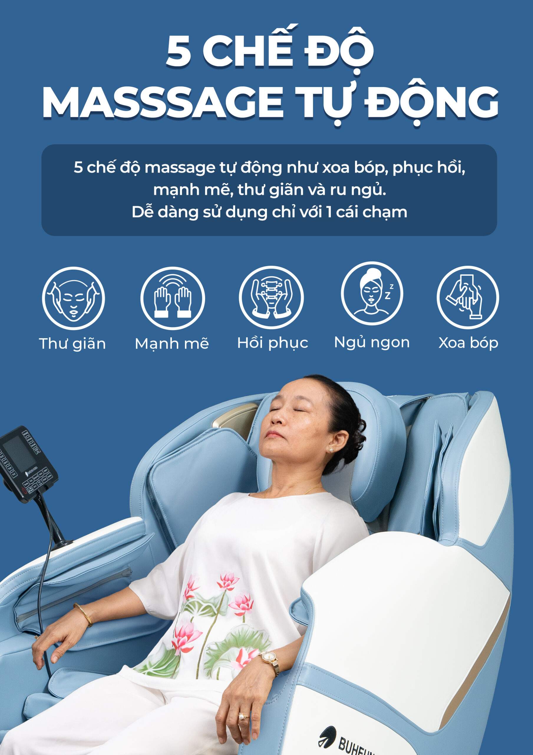 Ghế Massage Buheung Coastal Blue MK-5070 22