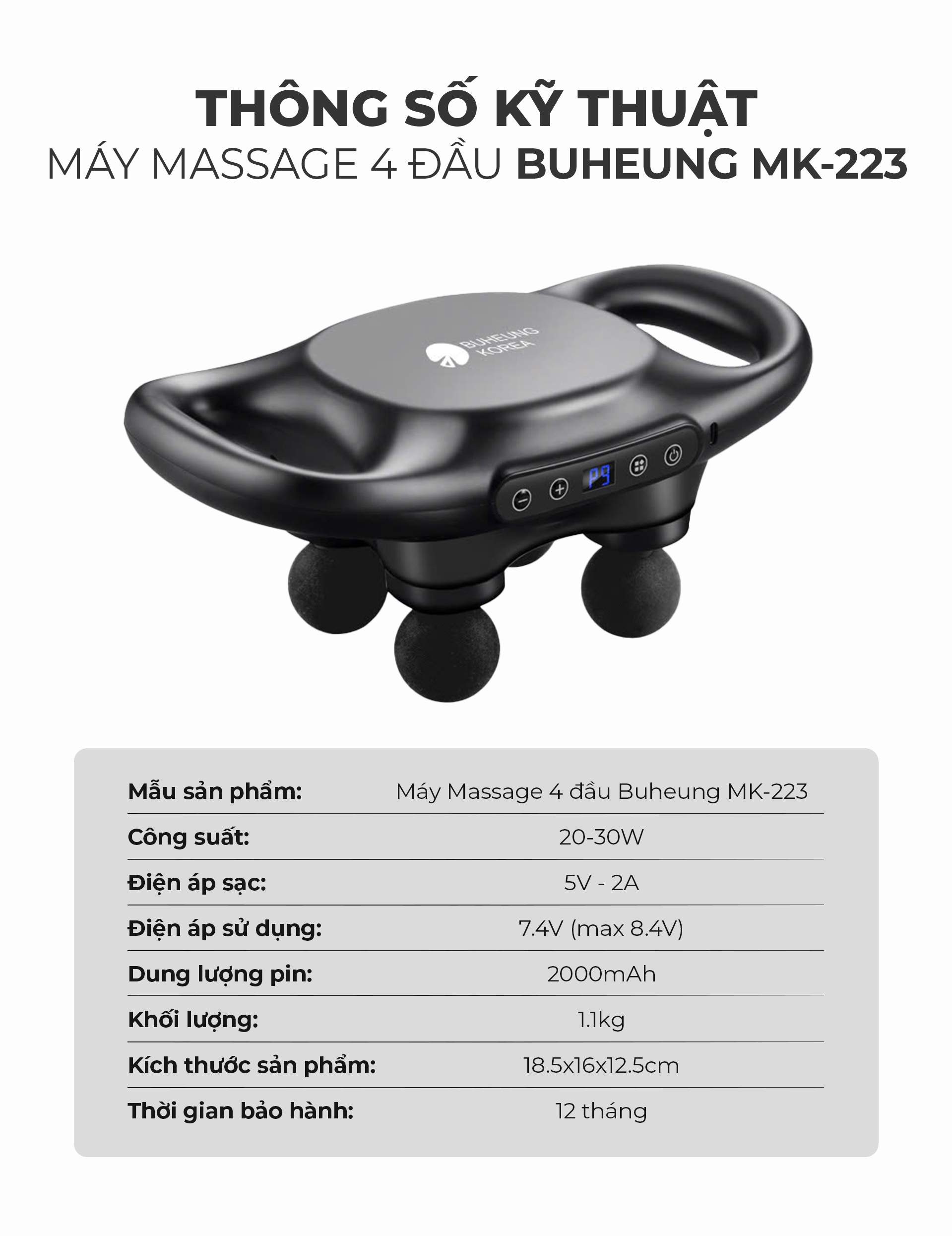 Máy Massage 4 Đầu MK-223 18