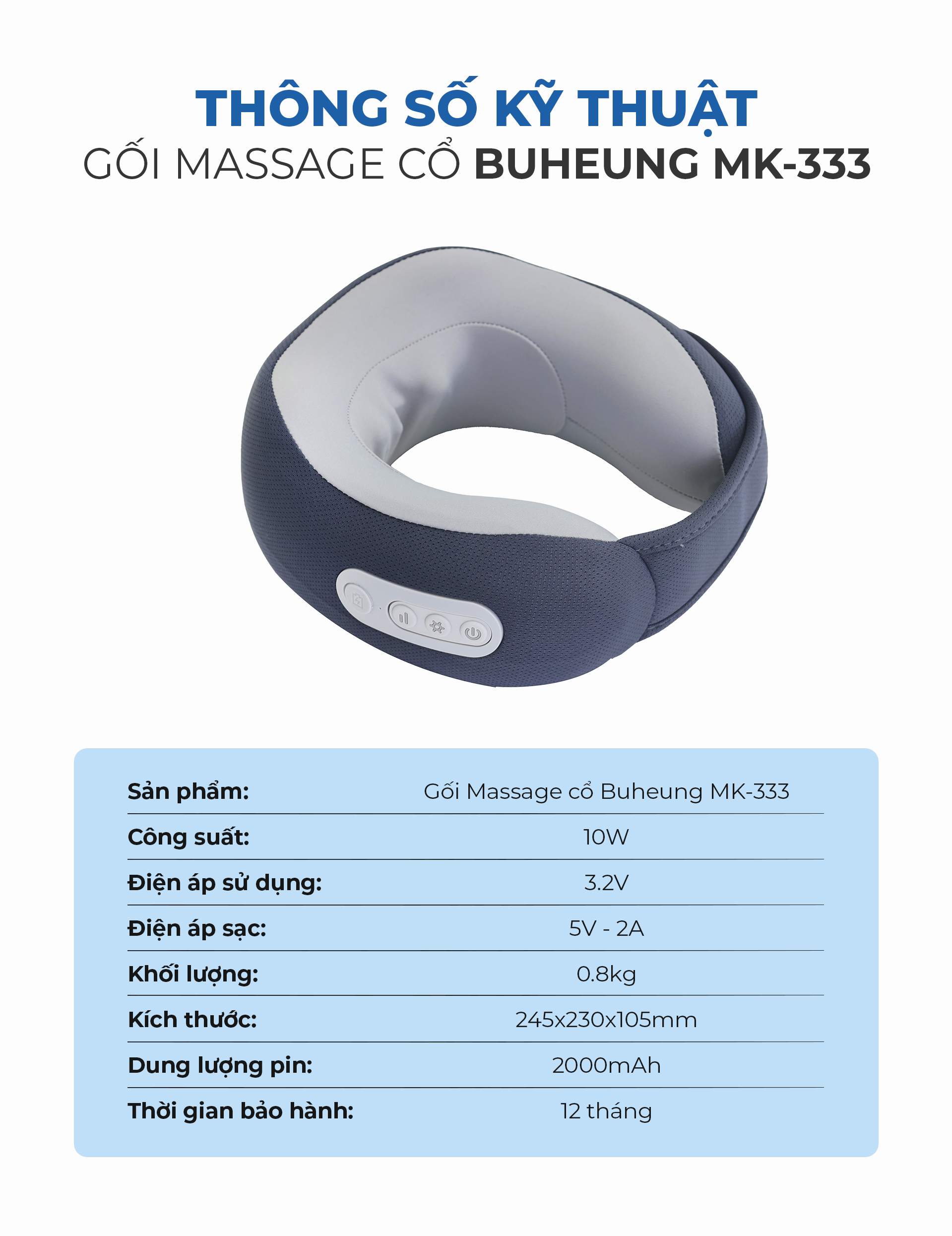 Gối Massage Cổ Buheung MK-333 18