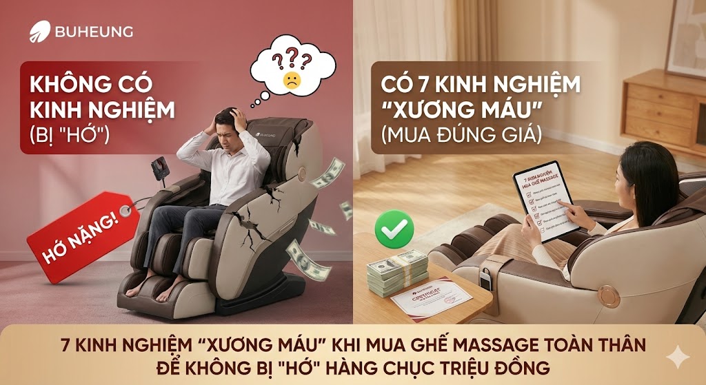 kinh nghiệm khi mua ghế massage