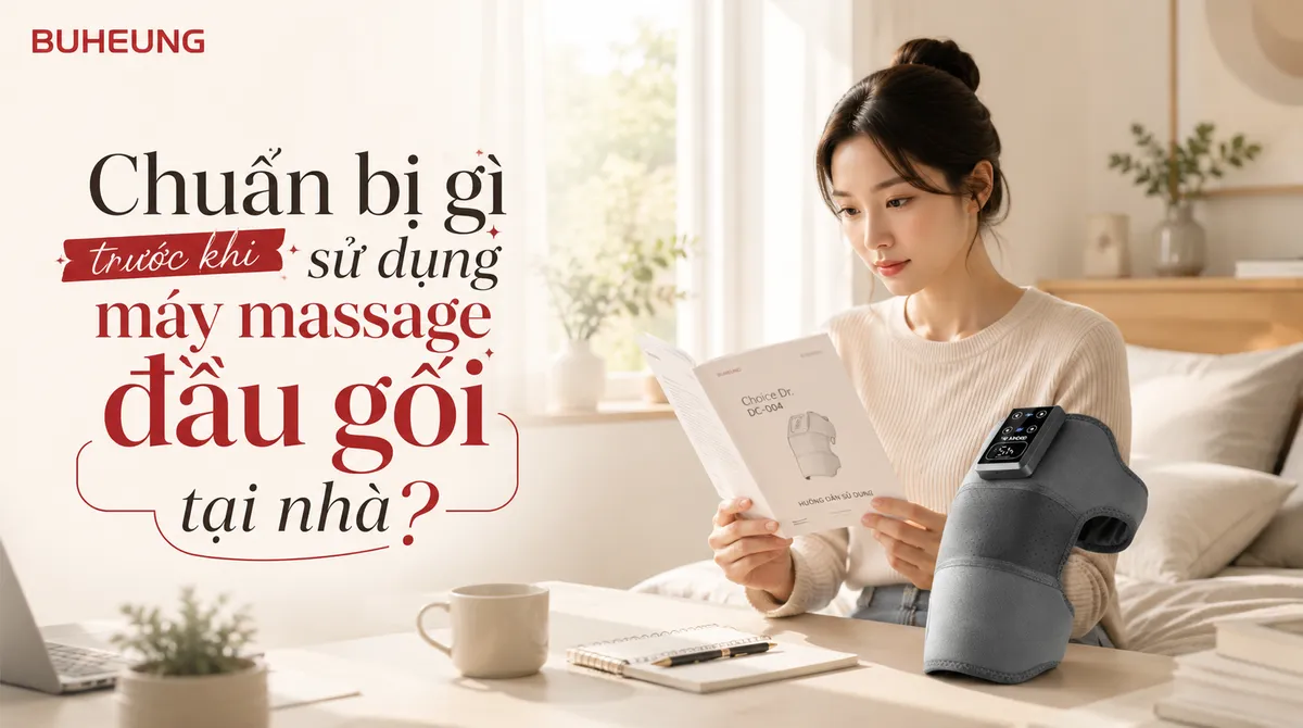 Người dùng đọc kỹ hướng dẫn sử dụng và kiểm tra máy massage đầu gối Choice Dr. DC-004 trước khi dùng để đảm bảo an toàn và tối ưu hiệu quả điều trị tại nhà.