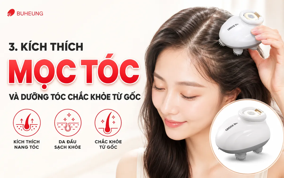 Tóc khỏe mạnh óng mượt, da đầu sạch sẽ, kích thích mọc tóc, dưỡng tóc chắc khỏe.