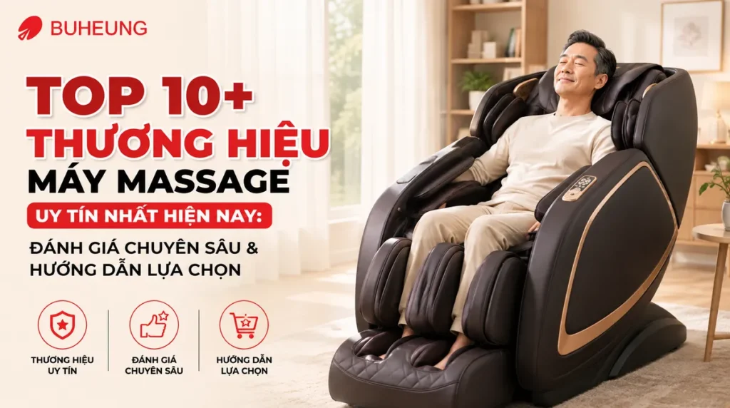 Top 10+ Thương Hiệu Máy Massage Uy Tín Nhất Hiện Nay: Đánh Giá Chuyên Sâu & Hướng Dẫn Lựa Chọn 1 Hình ảnh người đang thư giãn trên ghế massage tại nhà, thể hiện sự thoải mái khi sử dụng máy massage uy tín.