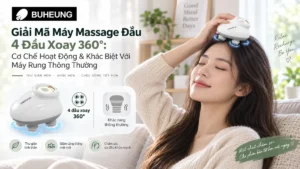 Người phụ nữ/đàn ông thư thái sử dụng máy massage đầu 4 đầu xoay 360° tại nhà, giảm căng thẳng và chăm sóc da đầu hiệu quả.