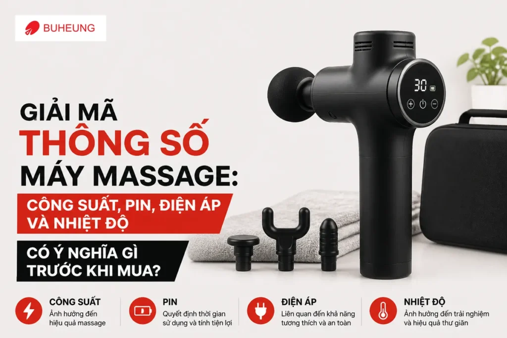 Giải Mã Thông Số Máy Massage: Công Suất, Pin, Điện Áp và Nhiệt Độ Có Ý Nghĩa Gì Trước Khi Mua?