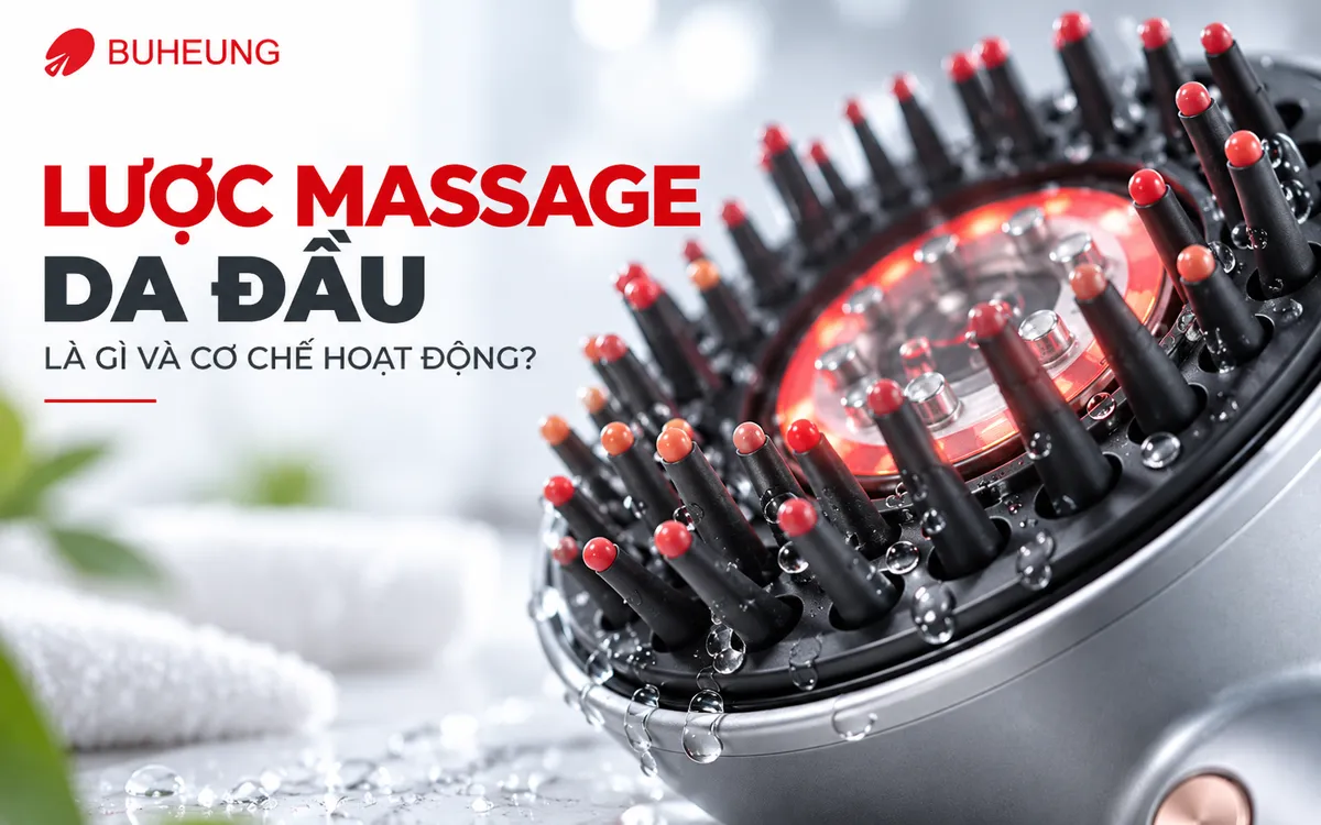 Cận cảnh răng lược massage làm từ silicone mềm mại của lược Buheung MK-342, đảm bảo an toàn và hiệu quả khi kích thích da đầu.